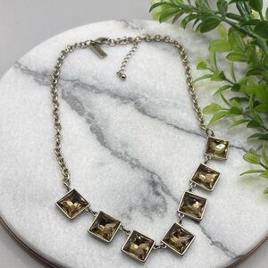 🩷$5/$25🩷 The Limited Gold-Tone Amber Crystal Square Necklace - Women Jewelry